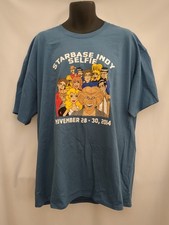Starbase Indy Selfie Convention Blue T Shirt 2014 2XL XXL Star Trek 