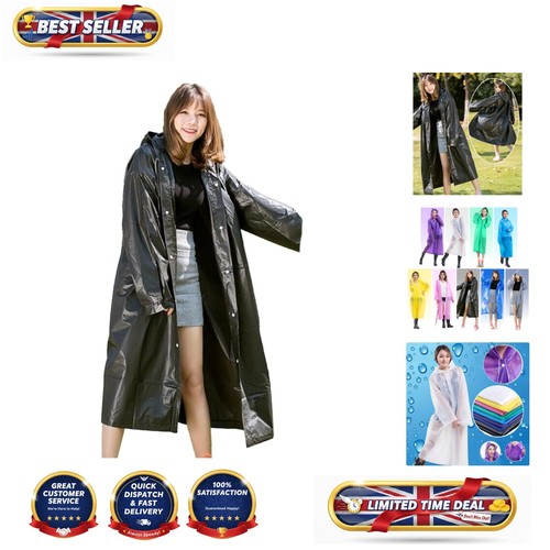 Black unisex rain poncho - black,