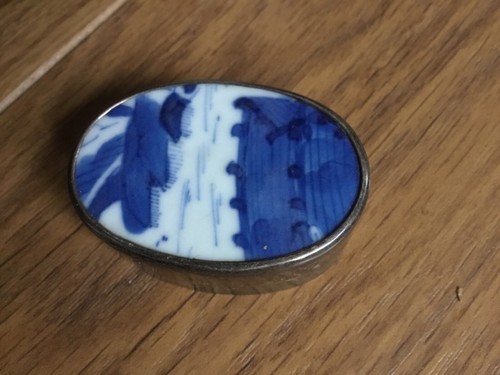 Silver and enamel ceramic - or,