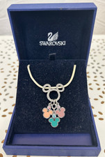Genuine Swarovski Disney Mickey Mouse Crystal Rhodium Plated Necklace Preloved
