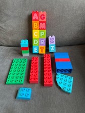 mixed lego duplo bundle , alphabet blocks , children’s building blocks
