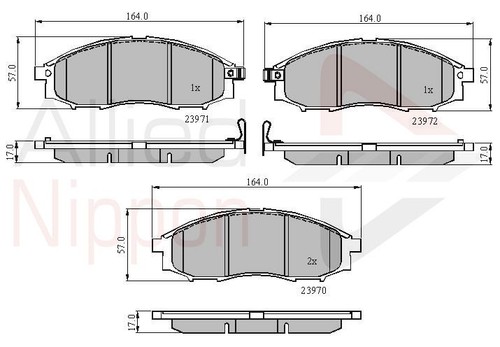 Brake pad set - brake, front