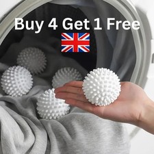 4 x REUSABLE TUMBLE ECO DRYER CLOTHES SOFTENER WASHING MACHINE BALLS PLASTIC