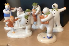 FIVE COALPORT SNOWMAN 1ST EDITION FIGURES HAND PAINTED ( EXCELLENT CONDITION).