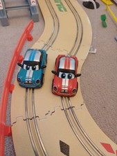 Mini Go Slot Car Part Set, Untested as Power Supply Missing. Good Condition Cars