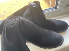 Primark Ladies Knee High/Over The Knee Suedette Block Black Boots Size 6