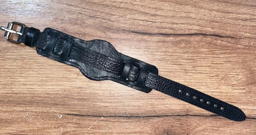 16mm handmade black leather