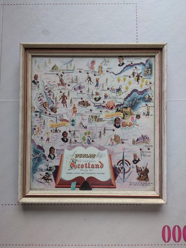 Vintage dunlop map - map, framed