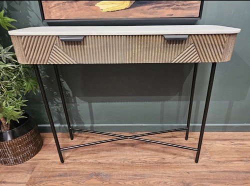 Aimar white marble fluted - fv,