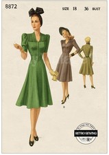 1930s Sweetheart Tea Dress Vintage Sewing Pattern Bust 36