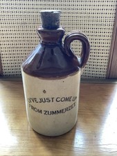 Vintage Stoneware Flagon Bottle Jug “Oi’ve just come up from Zummerzet”
