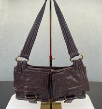 KOOBA Metallic Bronze Leather Baguette Shoulder Handbag ,Preppy,Zipper