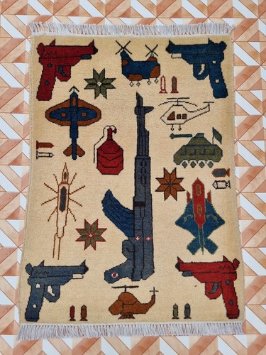 Hand afghan war rug handmade - rug,