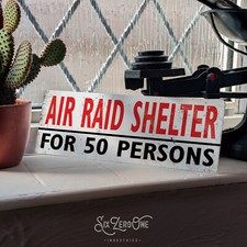 Air raid shelter metal sign - shelter,