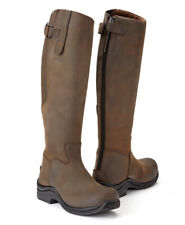 Toggi Calgary Long Riding Boots Leather Brown Casual, water repellent 