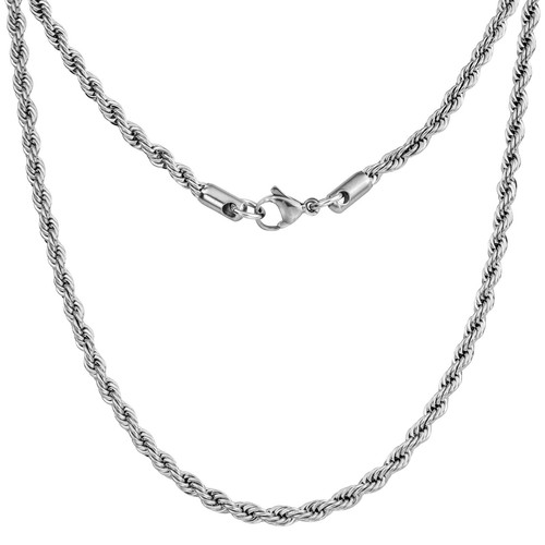 Mens chain necklace - silver,