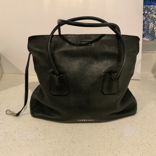 Burberry black leather large - leather,