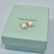 Tiffany & Co. 8mm Ball Bead Pearl Sterling Silver Statement Stud Earrings