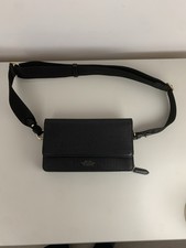Smythson Black Panama Leather Crossbody Bag