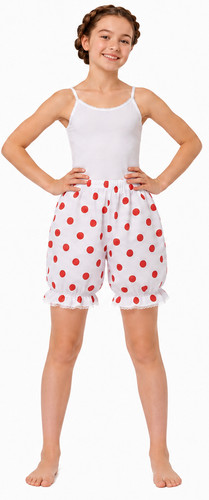 Childs white red polka - red, dot