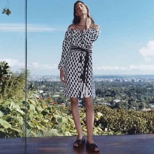 Maje white blue print boho - maje, off