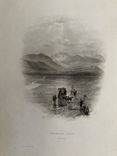 1842 Antique Print: Ulverston Sands, Cumbria after Creswick