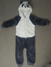 2-3 NEXT Panda Suit Thick Cosy Zip Up Character Full Piece Costume Pyjama 
