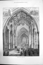 Old Print The New Chapel Rugby School New Buildings Dunchurch Street 1872 19th