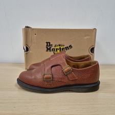 Dr Martens Pandora Double Monk Strap Brown Leather Grunge Creepers Shoes Uk 6.5