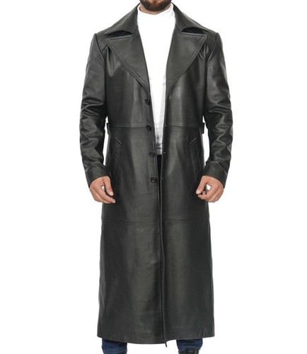 Men black duster - black, length