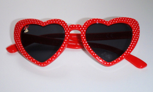 Heart shaped red - red, sunglasses