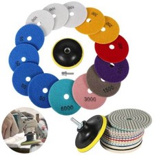 UK 16pcs Diamond Polishing Pads Wet Dry 4 Inch Set Kit For Concrete Marble Tile