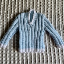Hand Knitted Blue/White Baby