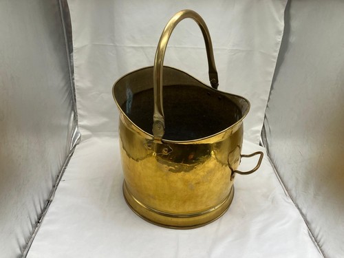 Vintage brass coal scuttle - vintage,