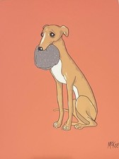 Whippet dog print by Pete Mckee