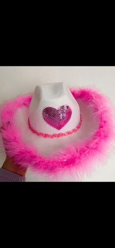 Pink cowboy hat with fluffy - cowboy,