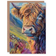Birthday card highland - highland, cow