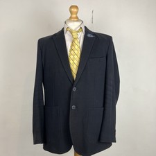 Ted Baker Tight Lines Blazer Jacket Men's 44R Dark Blue Check Cotton Sport