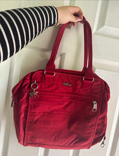 Kipling red nylon handbag - red,