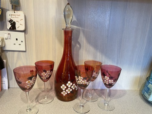 Vintage cranberry red glass - cranberry,