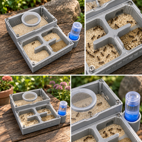 Four section flat ant farm - flat,