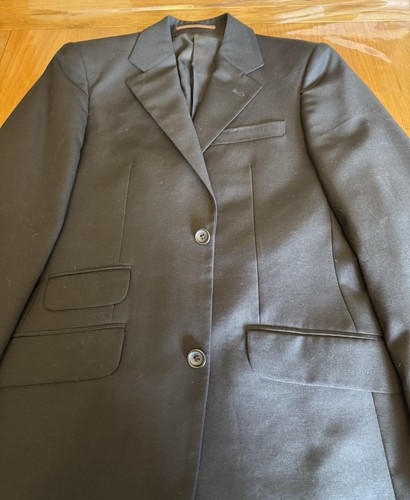 Men black suit - 36r, wool
