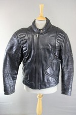 FRANK THOMAS CLASSIC BLACK COWHIDE LEATHER BIKER JACKET 42-44 INCH CHEST