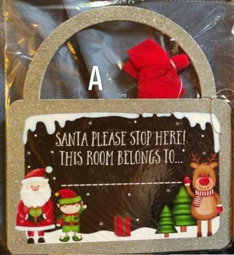 Door hanger message to - to, santa