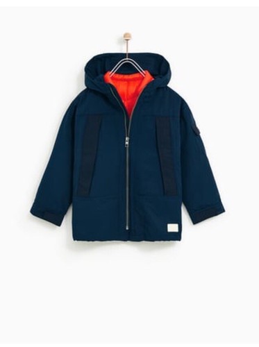 Zara boys size navy parka - navy,