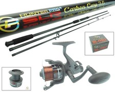 12ft Carbon Carp Rod & Reel Carp Combo Set. Bait Freespool Runner Spare Spool
