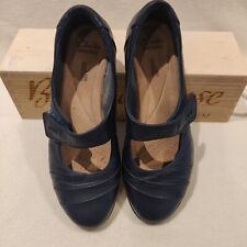 Clarks Collection Soft Cushion Womens Black Leather Mary Jane Shoes 5.5 UK Nurse