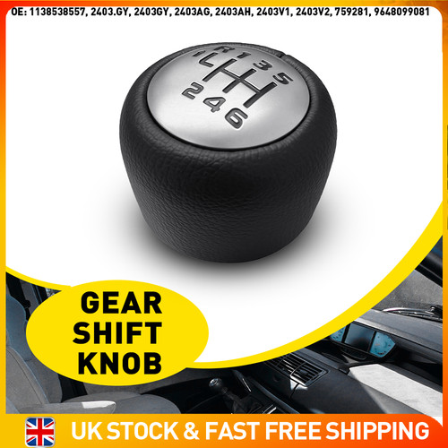 Gear knob black silver - knob, 6-speed