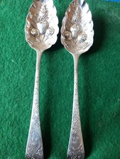 Hallmarked Silver ~ George III ~ Berry Spoons  ~ S Adams Lon 1803 ~ 129g 