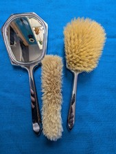 Beautiful Vintage Dressing Table Set. Hairbrush Mirror And Clothes Brush